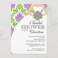 Modern Purple Damask Beautiful Bride Bridal Shower