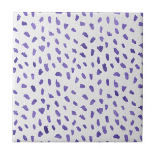 Modern Purple Dots Fun Spots Ceramic Tile