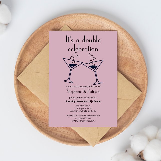 Modern Purple Double Celebration Joint Birthday Invitation (Creator Uploaded)