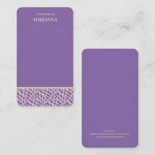 Modern Purple Earring Display Business Card