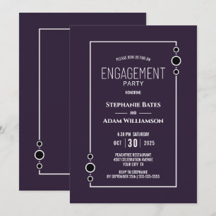 Modern Purple Engagement Party Invitation