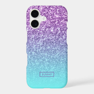 Modern Purple Faux Glitter Turquoise Ombre no.3