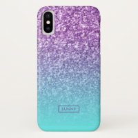 Modern Purple Faux Glitter Turquoise Ombre no.3