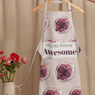 Modern Purple Fig Pattern & You're Figgin' Awesome Apron