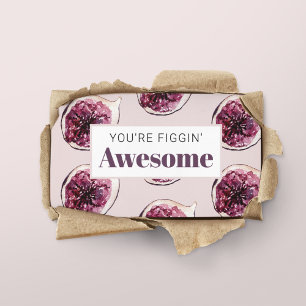 Modern Purple Fig Pattern & You're Figgin' Awesome Business Card