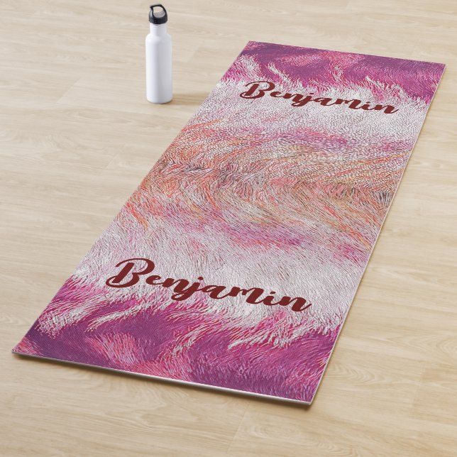 Modern Purple Flames Abstract Art Soothing Calmful Yoga Mat (In Situ)