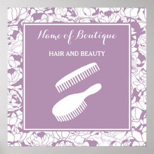 Modern Purple Floral Beauty Boutique Sign