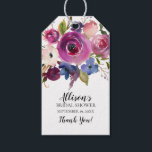Modern Purple Floral Bridal Shower Favour Gift Tag<br><div class="desc">Beautiful plum & blue floral favour gift tag for a spring bridal shower.  Visit our shop to view our entire spring floral collection!</div>