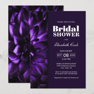 Modern Purple Floral Bridal Shower Invitation