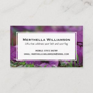 Modern Purple Floral Christian Scripture Business Card