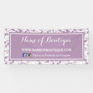 Modern Purple Floral Girly Beauty Boutique Banner