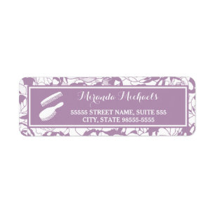 Modern Purple Floral Girly Hair and Beauty Salon