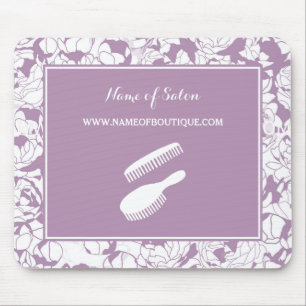 Modern Purple Floral Hair and Beauty Boutique Mouse Mat