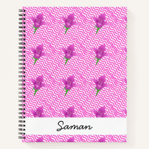 Modern Purple Floral Pattern Notebook