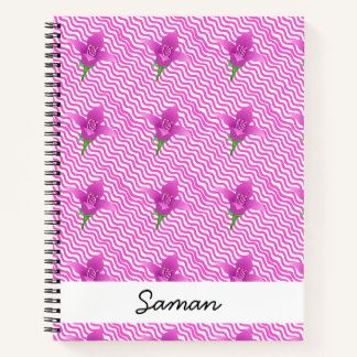 Modern Purple Floral Pattern Notebook