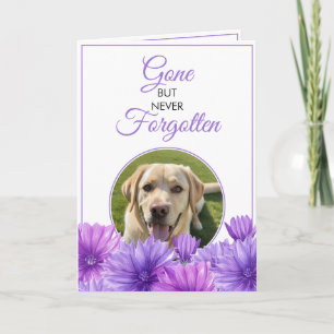 Modern Purple Floral Pet Loss Photo Sympathy Card