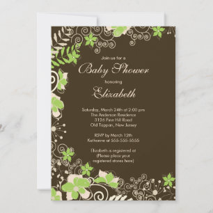 Modern Purple Floral Spring Baby Shower Invitation