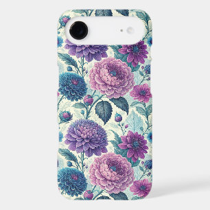 Modern Purple Floral Vintage Dahlia