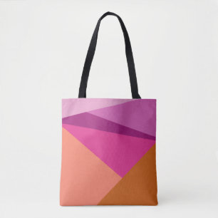 Modern Purple Geometric Colour Block Shapes Tote Bag
