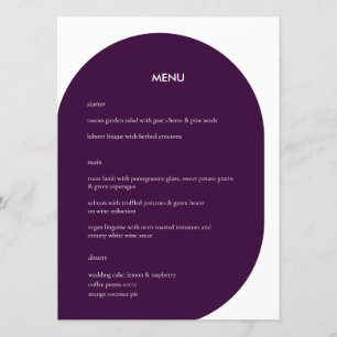 Modern Purple Geometric Graphic Wedding Menu