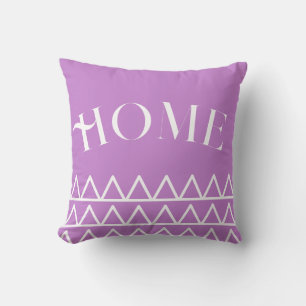 Modern Purple Geometric Home Typography Cushion