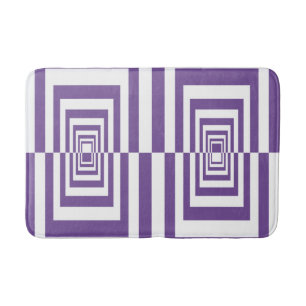 Modern Purple Geometric Pattern Bath Mat