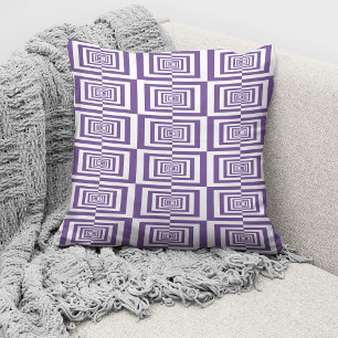 Modern Purple Geometric Pattern Cushion