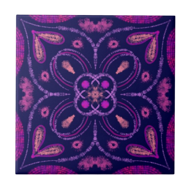 Modern Purple Geometric Pattern Tile (Front)