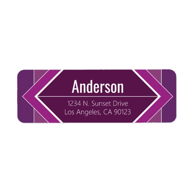 Modern Purple Geometric Return Address  (Front)