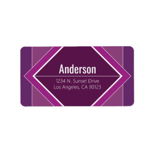 Modern Purple Geometric Return Address  Label