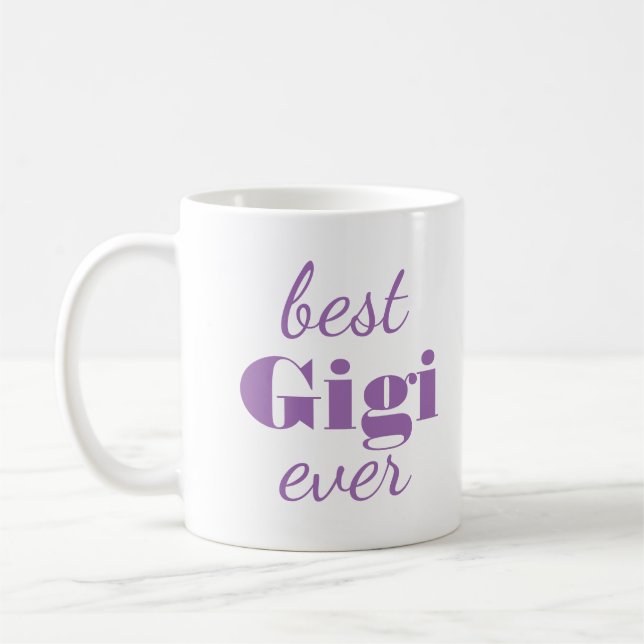 Modern Purple Gigi Personalised Custom  Mug (Left)