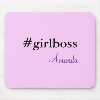 Modern Purple Girl Boss & Name | best Girly Mouse Mat