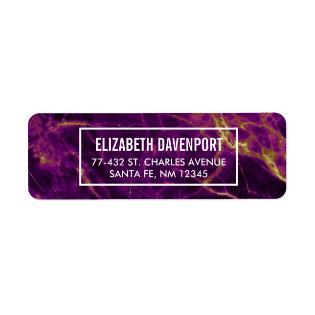 Modern Purple & Gold Abstract Marble (Front)