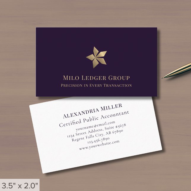 Modern Purple Gold Luxury Business Card (Creator Uploaded)
