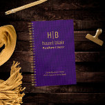 Modern Purple Gold Monogram Logo Squares Pattern Planner<br><div class="desc">Customise and personalise this modern purple mini squares pattern appointment book or planner with a simple and minimalist 2 Letter Gold Monogram. Practical and useful gift for your employees and a professional and eye-catching promotional product for your company. Design created for the bold and artistic business owners and entrepreneurs and...</div>