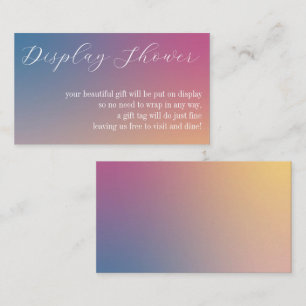 Modern Purple Gradient Bridal Shower Display Enclosure Card