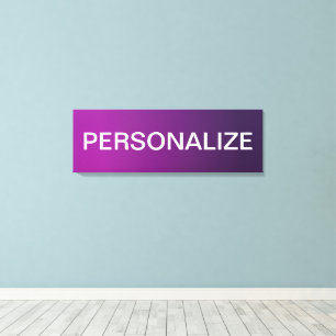 Modern Purple Gradient Ombre & Editable White Text Canvas Print