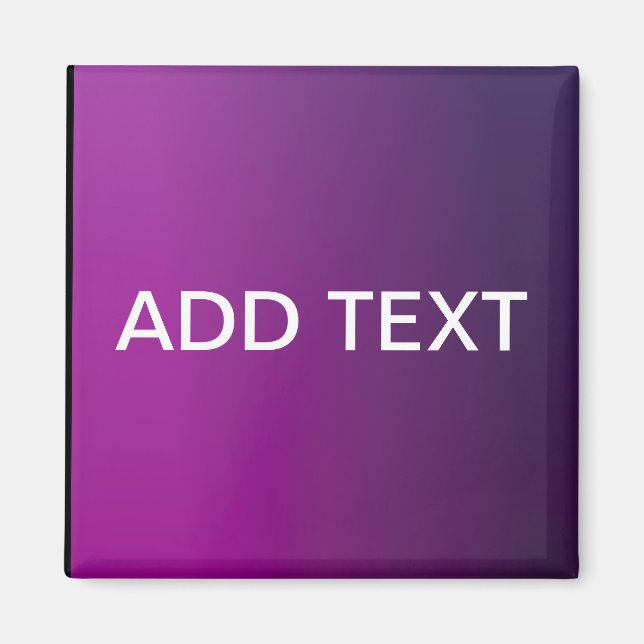 Modern Purple Gradient Ombre & Editable White Text Magnet (Front)