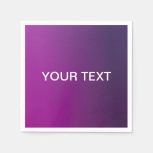 Modern Purple Gradient Ombre & Editable White Text Napkin