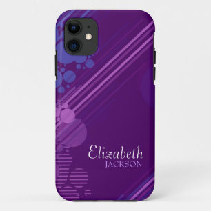 Modern Purple Grunge Design iPhone 11 Case