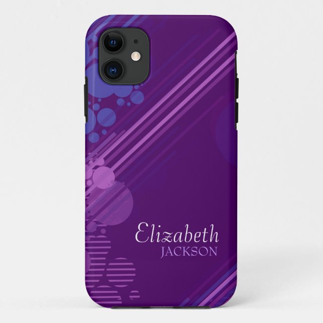 Modern Purple Grunge Design Case-Mate iPhone Case (Back)