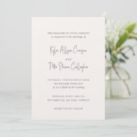 Modern Purple Handwritten Script Elegant Wedding