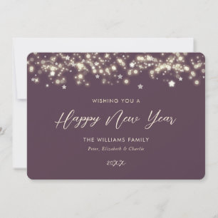Modern Purple Happy New Year Card
