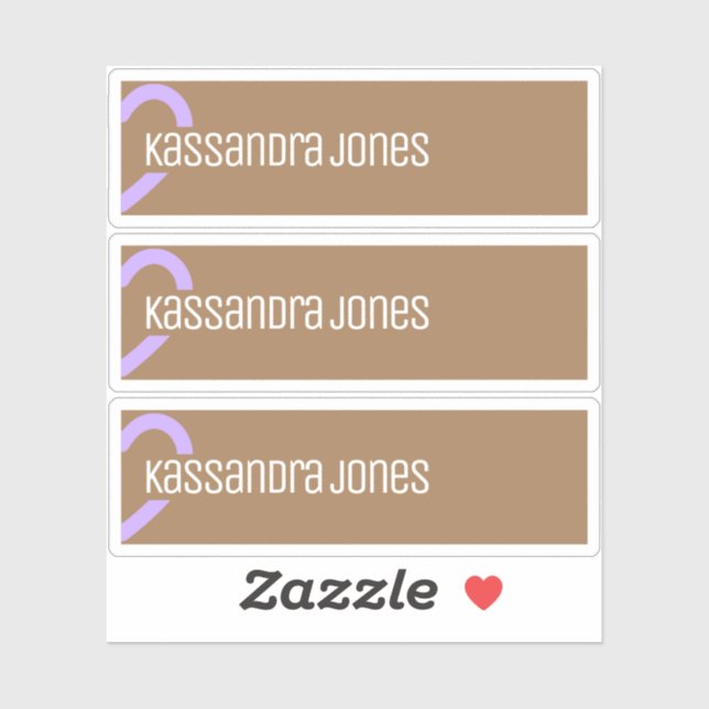 Modern Purple Heart Shape Vintage Brown Half Heart (Sheet)