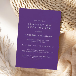 Modern Purple High School Graduation Invitation