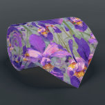 Modern Purple Iris Floral Pattern Wedding Tie<br><div class="desc">This purple iris necktie will add a splash of colour to our outfit. Wear it in style! Designed by world renowned artist ©Tim Coffey.</div>