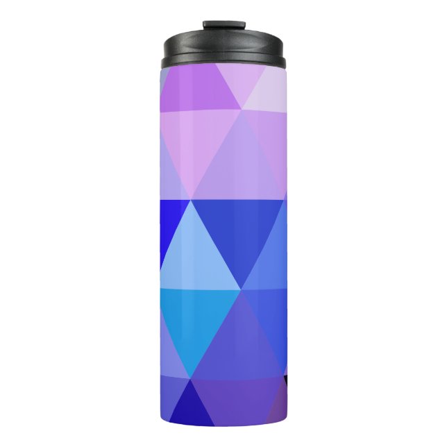 Modern Purple Kaleidoscope Geometric Thermal Tumbler (Front)