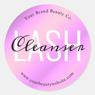 Modern Purple Lash Cleaner Beauty Product Label