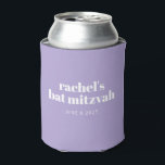 Modern Purple Lavender Bat Mitzvah Custom Favour Can Cooler<br><div class="desc">Modern Purple Lavender Bat Mitzvah Custom Favour Can Cooler</div>