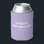Modern Purple Lavender Bat Mitzvah Custom Favour Can Cooler<br><div class="desc">Modern Purple Lavender Bat Mitzvah Custom Favour Can Cooler</div>